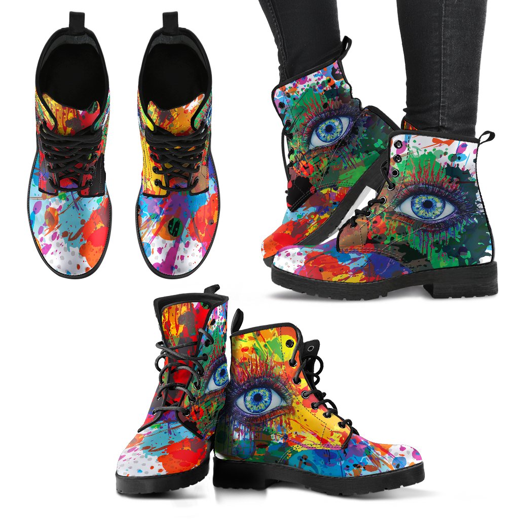 Rainbow Eye Handcrafted Boots