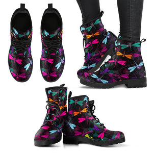 Handcrafted Dragonfly Pattern Boots