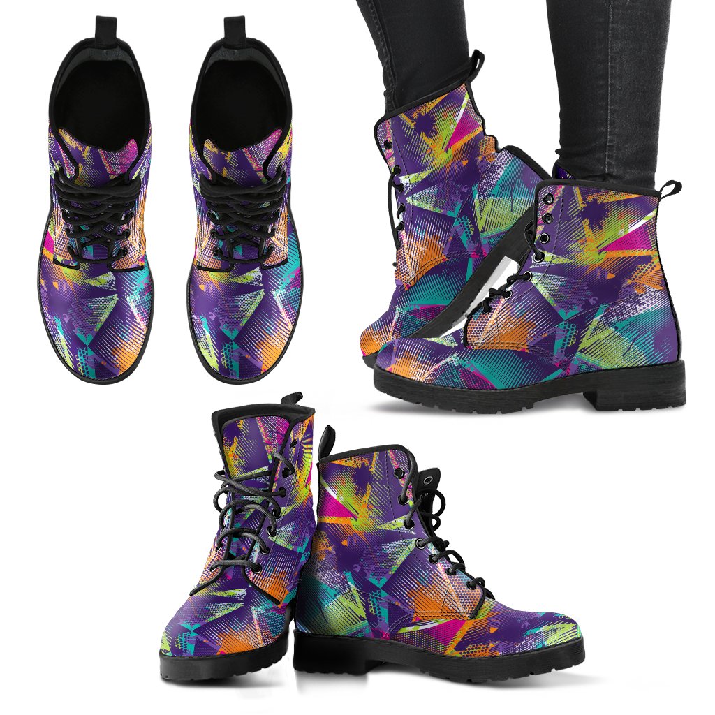 Colorful Geometric Handcrafted Boots