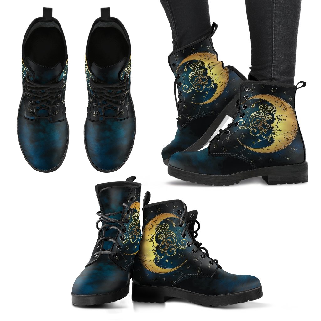 Moon With Swirl Handcrafted Boots