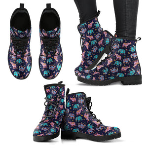 Elephant Pattern Handcrafted Boots