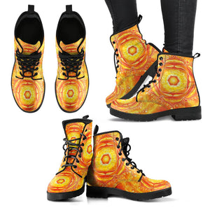 Orange Mandala Handcrafted Boots